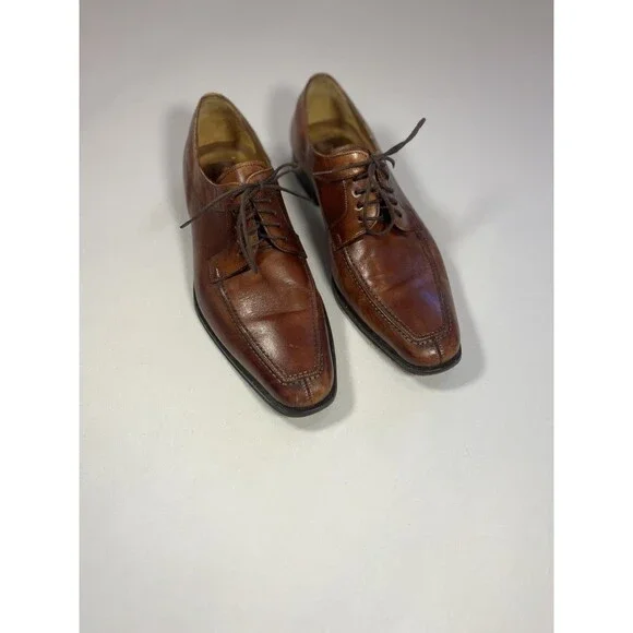 MEZLAN MENS SOLID COGNAC BROWN LACE-UP OXFORD TOE LEATHER DRESS SHOES-9.5 M - Picture 16 of 16